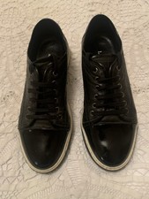 Lanvin Black Moc Croc And Patent Leather Trainers Size Euro 40 Uk 7 7.5