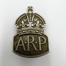 Genuine WW2 ARP Air Raid Precautions Male Lapel Badge