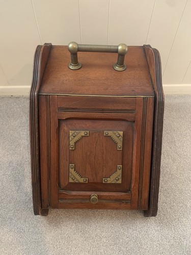 Antique wooden coal scuttle - antique,