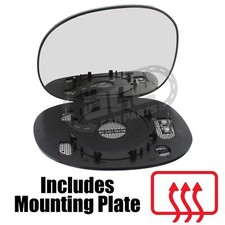 Peugeot 206CC Convertible 2000-2009 Heated Convex Mirror Glass Passenger Side