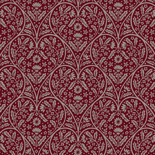 Red heart damask pvc vinyl - red,