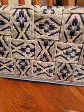 Vintage Blue Threaded Handbag