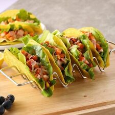 Stainless Steel 4-Slots Taco Holder Mexican Food Wave Shape Stand Hard Rack