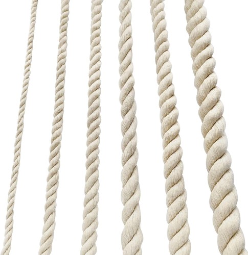 Cotton rope thick white - white, noose