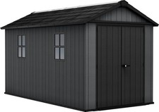 Keter Newton Plus Shed 7.5x13ft - Grey, All Weather Resistant, Easy to Clean