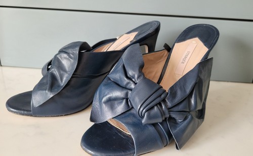 Uterqüe navy leather - navy,