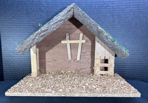 Vtg wooden nativity - nativity, stable