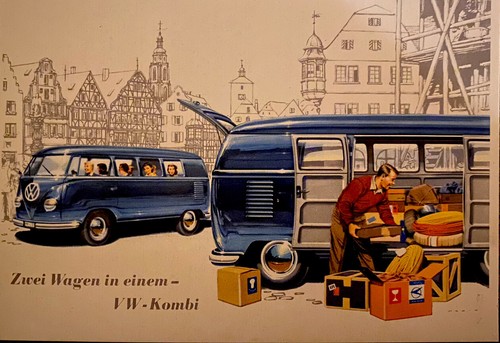 Postcard bulli two - -, cars