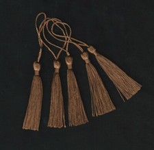 5 x Brown Craft Tassels - 13cm - Beading Jewellery Bookmark Sewing Zip Pull 