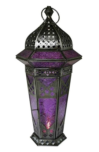 Lantern candle holder purple - candle,