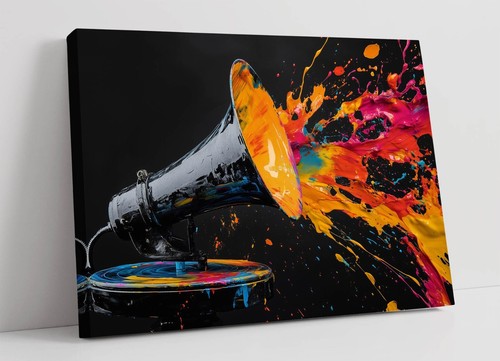 Gramophone record player paint - record,