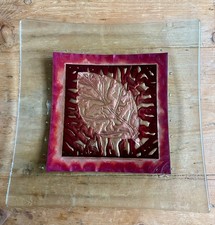 Large Fused Art Glass Red