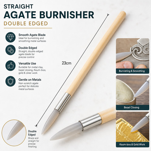 Straight agate burnisher - straight,