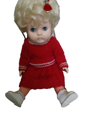 VINTAGE 1960's 12" DOLL CHILTERN?  HAND-KNIT OUTFIT