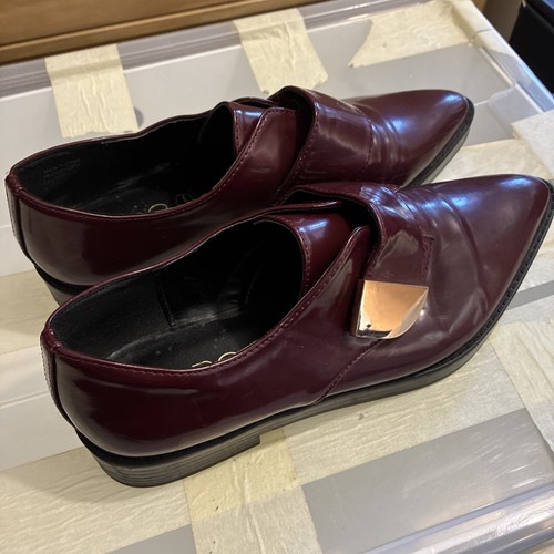 Maroon leather ladies shoes - maroon,