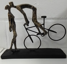 Beautiful Libra Ornament "Kissing Couple On Bike" Sculpture