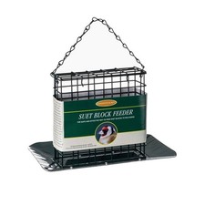 Johnston & Jeff Metal Suet Block Feeder With Tray For Wild Garden Birds 12cm