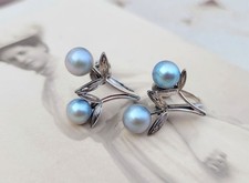 Vtg Sterling Silver Blue Grey