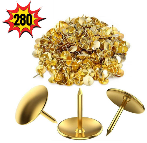 280 brass drawing pins - brass,