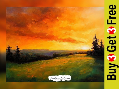 Vibrant sunset landscape - vibrant,