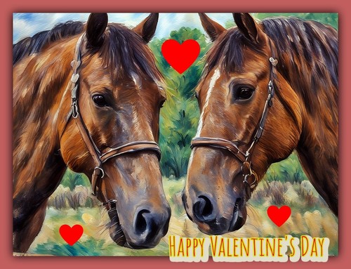 Horse valentine day card - valentine's,