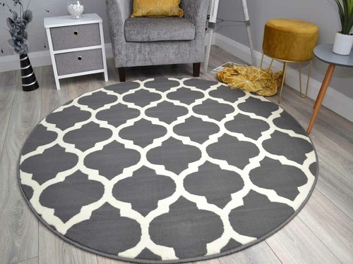 Grey circle rugs - grey, medium