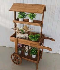 Wooden Plant Trolley Cart