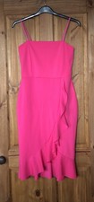 Quiz pink strappy ruffle dress
