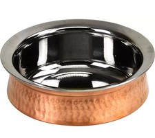 Set of 2 Authentic Traditional Indian Copper Curry Balti Dish/Handi Pot 6" & 5"