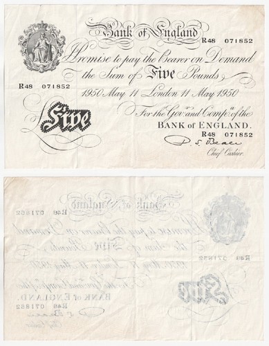Bank england white 5 - bank,