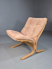 Vintage Danish lounge Chair Beige Faux Suede Bentwood Siesta Retro EB8197 MBEN