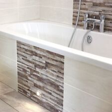 Smooth Split Face Grey Brick Effect Rectangle Feature Shower Tile 200x600mm Box