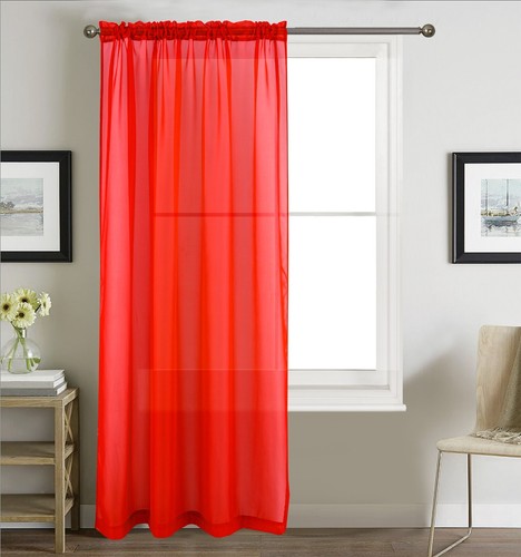 Voile curtain panel slot top - voile,