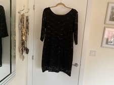 Lace And Sequin Little Black Dress Size 18