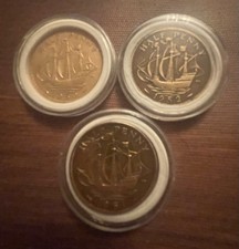 1950, 1951 & 1952 Half pennies