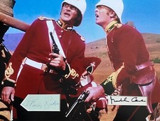 Stanley Baker Michael Caine Zulu 16 X 12 Signed Cards