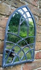 Shillington Arched Mirror Screen Home or Garden Décor - Metal with Rustic Finish