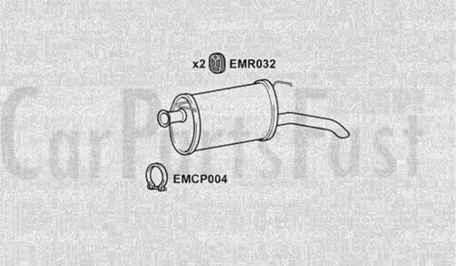 Excn6047 exhaust rear box - rear,