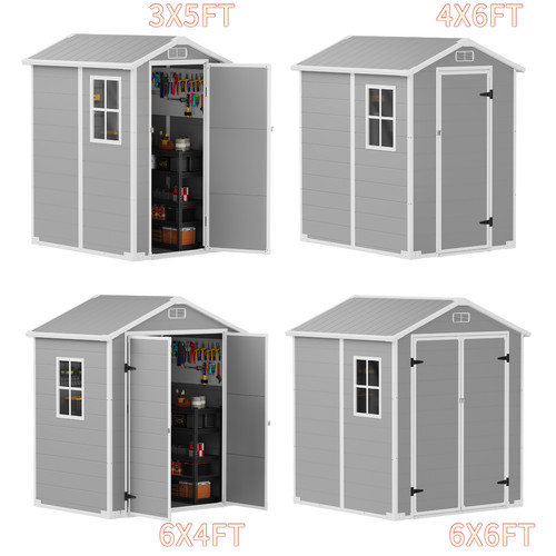 Plastic garden shed with - plastic,