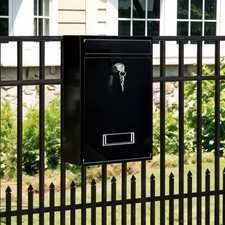 Black Iron Wall Mailbox 8.5"