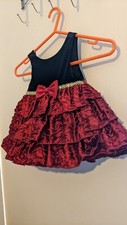 Couture Princess Stunning Red & Black Layed Beaded Dress 18-24 Months New Tags