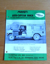 LAND ROVER PLUMETT AUTO CAPSTAN WINCH  SALES BROCHURE  1960'S jax