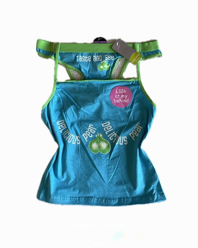 Y2k cami thong pyjama matching - y2k,