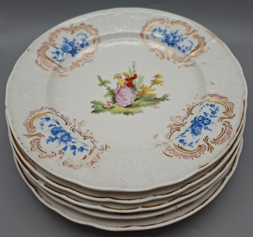 Set plates antique early - set,