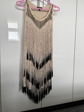 Ladies Topshop Stunning Rare Ombré Fringe Dress Size-8 New