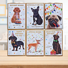 Cute Dogs & Puppies Birthday Cards Female Male Pug Cockapoo Labrador Sausage Dog