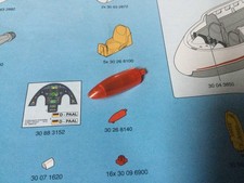 Playmobil Spares: Rear Tail Wing Part no. 30268140 for Airplane set 4310