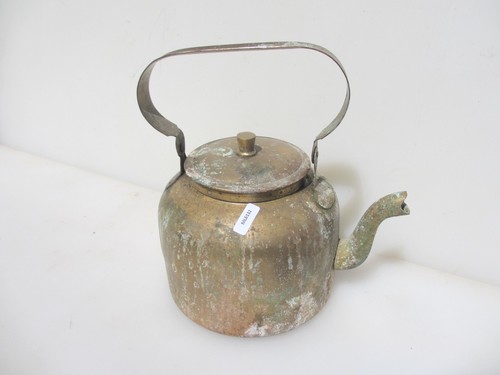 Vintage brass kettle tea pot - brass,