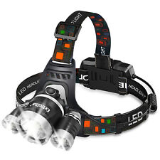Waterproof Rechargeable Head Torch Led Headlamp Light Lamp 3 Led Lights UK