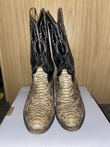 Genuine natural python cowboy - natural,